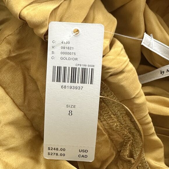 NWT Anthropologie Silk Maxi Dress Sz 8 Color blocked satin halter cut out - Picture 7 of 13